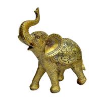 Escultura de Resina Elefante Dourado - 25CM