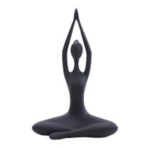 Escultura de Resina Posições de Yoga Preta 26x20x12cm Hubme