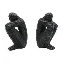 Escultura de Resina Preto - Homem 13x8x20 Escultura de Resina Preto - Homem 13x8x20