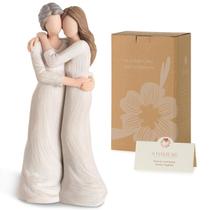 Escultura de resina Storieme Mãe e Filha em Abraço