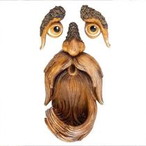 Escultura de rosto de árvore para decoração de jardim com alimentador de pássaros Escultura de rosto de árvore para decoração de jardim com alimentador de pássaros