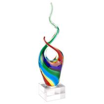 Escultura de vidro Badash estilo Murano arco-íris, 36 cm de altura Escultura de vidro Badash estilo Murano arco-íris, 36 cm de altura