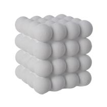 ESCULTURA DECOR CUBO GEOMETRICO POLIRESINA PRETO 15cm
