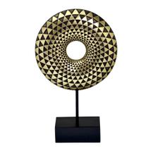 Escultura decor ilusao de otica em resina dourado/preto Escultura decor ilusao de otica em resina dourado/preto