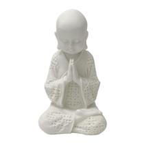 Escultura decor monge careca oracao em po de marmore 16,5cm Escultura decor monge careca oracao em po de marmore 16,5cm