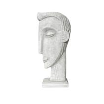 Escultura Decoração 40cm Rosto Masculino Cinza LHermitage Escultura Decoração 40cm Rosto Masculino Cinza LHermitage