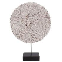 Escultura Decoração Redonda em Madeira BTC 34x25cm