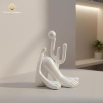 Escultura Decorativa Abaporu Branca para Sala de Estar AVB DECOR Escultura Decorativa Abaporu Branca para Sala de Estar AVB DECOR