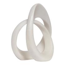 Escultura Decorativa Abstrata Moderna Em Poliresina Off White Escultura Decorativa Abstrata Moderna Em Poliresina Off White