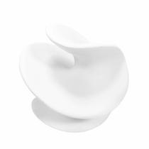 Escultura Decorativa Abstrato Curvas Branco Menor