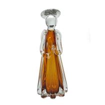 Escultura Decorativa Anjo de Vidro Transparente c/Ambar 27cm Escultura Decorativa Anjo de Vidro Transparente c/Ambar 27cm