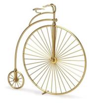 Escultura Decorativa Bicicleta Metal Dourado