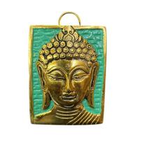 Escultura Decorativa Buda em Relevo Dourado Arte Indiana para Paz e Harmonia Escultura Decorativa Buda em Relevo Dourado Arte Indiana para Paz e Harmonia