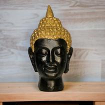 Escultura Decorativa Busto Cabeça Buda Hindu Tibetano Rosto - Divino Empórium