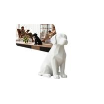 Escultura Decorativa Cachorro Preto Estilo Moderno Minimalista Enfeite Para Sala Escritório e Decoração Luxo -