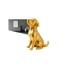 Escultura Decorativa Cachorro Preto Estilo Moderno Minimalista Enfeite Para Sala Escritório e Decoração Luxo -