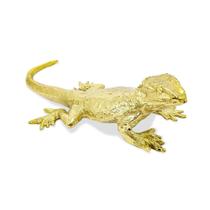 Escultura Decorativa Calango Dourado Rico em Detalhes Escultura Decorativa Calango Dourado Rico em Detalhes