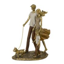 Escultura Decorativa Casal Com Filho e Pet - Espressione Italy Escultura Decorativa Casal Com Filho e Pet - Espressione Italy