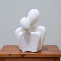 Escultura Decorativa Casal de Namorados Decoração Moderna e Minimalista - Branco