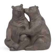 Escultura decorativa casal de urso em polirresina mart 21cm