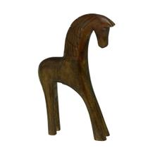 Escultura decorativa cavalo madeira 35,5cm espressione