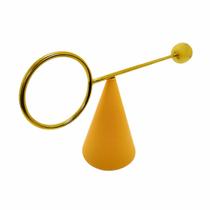 Escultura Decorativa Cone Traço Metal Dourado Impecavel Escultura Decorativa Cone Traço Metal Dourado Impecavel