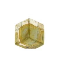 Escultura decorativa cubo em vidro ambar/transparente - 8cm