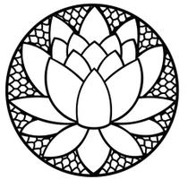 Escultura Decorativa de Parede Mandala Flor de Lótus em MDF 3mm Preto