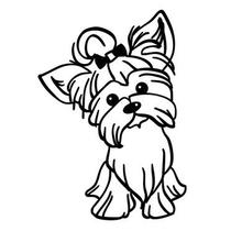 Escultura Decorativa de Parede Vazada Cachorro Yorkshire Pet Animal em MDF 3mm Preto