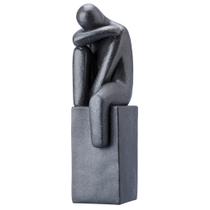 Escultura Decorativa De Poli-Resina Reflexão Preto Rafimex