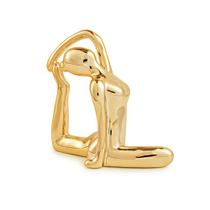 Escultura Decorativa de Yoga em Porcelana 2 Dourado G39 - Gran Belo