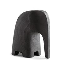 Escultura Decorativa Elefante em Poliresina Preta 18 cm