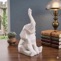 Escultura Decorativa Elefante Geométrico Design Moderno com18cm Alta Qualidade Estátua Minimalista Escultura Decorativa Elefante Geométrico Design Moderno com18cm Alta Qualidade Estátua Minimalista