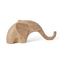 Escultura Decorativa em Poliresina Elefante Bege 30x13,5x9cm