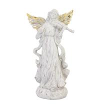 Escultura decorativa em resina anjo com violino 30,5cm