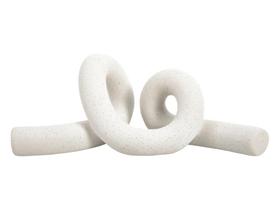 Escultura Decorativa Enfeite Abstrato Em Cerâmica Onda Orgânico Off White Decoração Sala Escritório