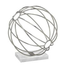 Escultura Decorativa Esfera Prata 28cm - Espressione