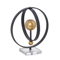 Escultura Decorativa Esfera Preta e Dourada 28cm - Espressione