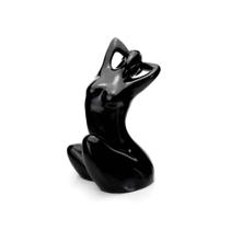 Escultura Decorativa Eva em Cerâmica Preto 39x21x25 cm - D'Rossi