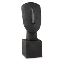 Escultura Decorativa "Face" em Poliresina Preto 42x14,5 cm - D'Rossi