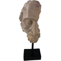 Escultura Decorativa Face em Resina Bege 25cm NK0196 BTC