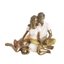 Escultura Decorativa Família Casal Com Filho Escultura Decorativa Família Casal Com Filho