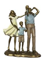 Escultura Decorativa Familia Pai Mãe Menino e Menininha