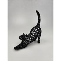 Escultura decorativa gato geométrico impresso em 3d ornamento moderno para decoração Escultura decorativa gato geométrico impresso em 3d ornamento moderno para decoração