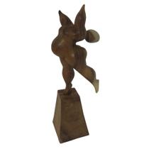 Escultura Decorativa Gordinha Madeira Impecavel Formosa