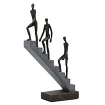 Escultura Decorativa Homens Subindo Escada Bronze 37cm SS0263 BTC