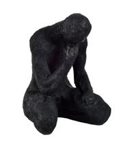 Escultura decorativa humano sentado em resina preto Escultura decorativa humano sentado em resina preto