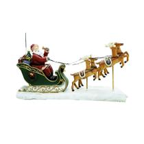 Escultura Decorativa Iluminada Trenó Renas Papai Noel 43cm Escultura Decorativa Iluminada Trenó Renas Papai Noel 43cm