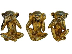 Escultura Decorativa Macacos Cego Surdo e Mudo Formosa