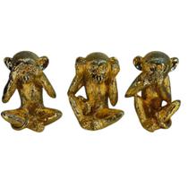 Escultura Decorativa Macacos Cego Surdo e Mudo Formosa Escultura Decorativa Macacos Cego Surdo e Mudo Formosa